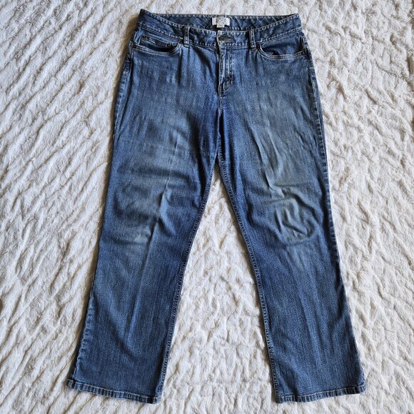 Ann Taylor Loft Relaxed Fit Mom Taper Straight Leg Denim Jeans Blue Women's 10P - Picture 1 of 6